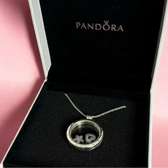 Retired Pandora Petite Memories Large Floating Locket & 2 Petite Charms - Picture 4 of 16